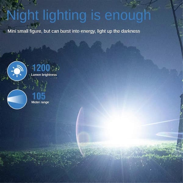 V15 LED Pieni Tehokas Taskulamppu, 10 Tilaa Taskukokoinen Taskulamppu (musta) black