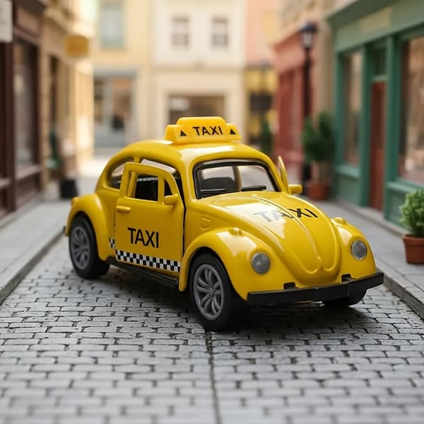 Klassisk Beetle Bug 1/36 Skala Støbt Metal Pull-Back Bilmodel police car
