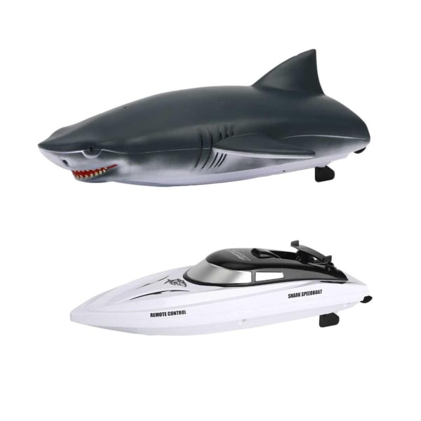 RC Shark Boat 2 i 1 High Speed ​​Fjärrkontroll Båt Elektrisk RC Båt Acceleration Båt RC Shark Simulering Båt Modell Båt Barn Leksaker | RC ubåt