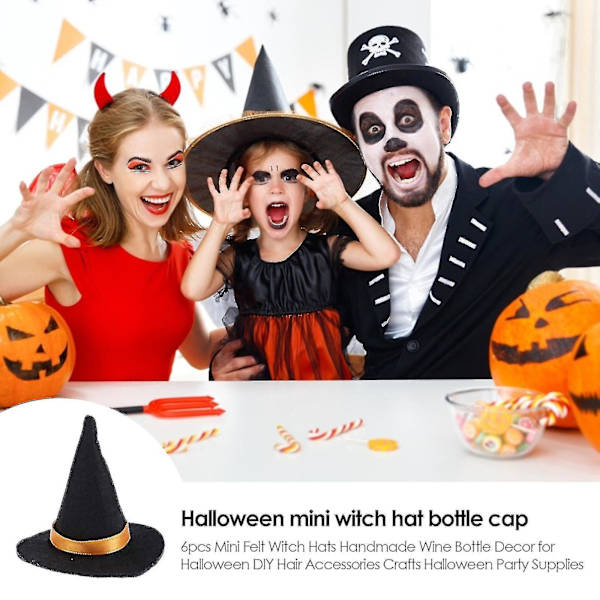6 st Mini Filt Hattar Flaska R För Diy H Tillbehör Hantverk ()