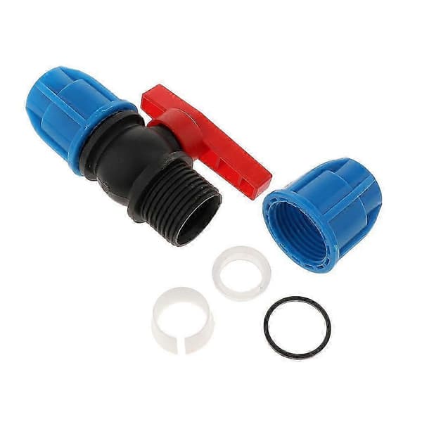Slangekuleventilkobling, 20 mm rett rør-adapterfitting i plast 25mm Plastic Core