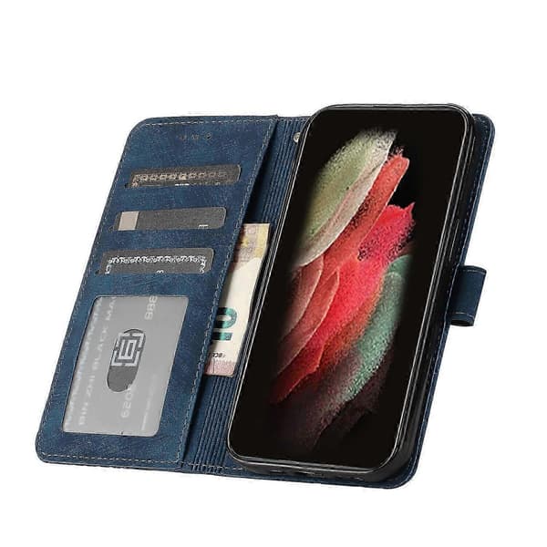 Etui til Samsung Galaxy S21 FE 5G Flip Folio-deksel med sommerfugl E... Blue