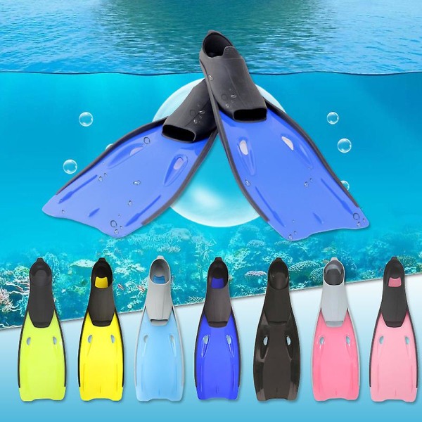 Simfenor för simträning | Simfenor vuxna | Snorkelutrustning | Långa simfenor Transparent Blue M