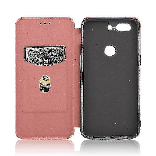 Kolfiberläderfodral för Oneplus 5t Brown