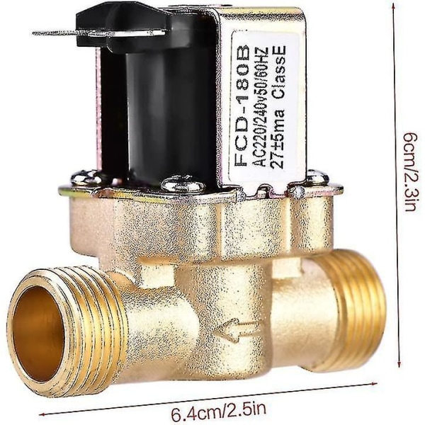 1/2inchac 220v normalt stängd elektromagnetisk magnetventil, mässingsmagnetventil för kemisk vätskeindustri Vattenkontrollpumpar Battqx