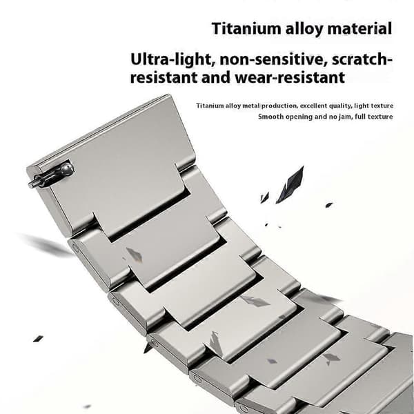 22mm Universal Klockarmband i Titanlegering Bambusegment - Multicolor Titanium Grey
