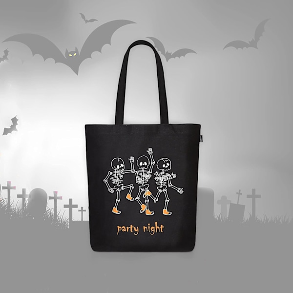 EcoRight 100% Økologisk Canvas Tote Bag med Lynlås, Miljøvenlige Små Tote Bags til Kvinder til Rejser, Strand & Shopping Bone Appetite