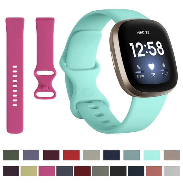 För Fitbit Versa 4 / Versa 3 / Sense2 / Sense xDfind Silikon Armband Rose Red S