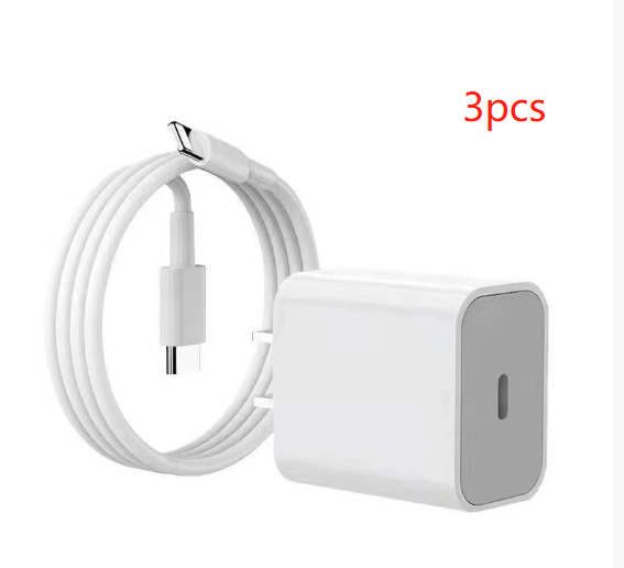 3-pakning - Lader for iPhone - Hurtiglader - Adapter + Kabel 20W Hvit one size iPhone 3-pakning iPhone 3-pakning iPhone iPhone 3-Pack