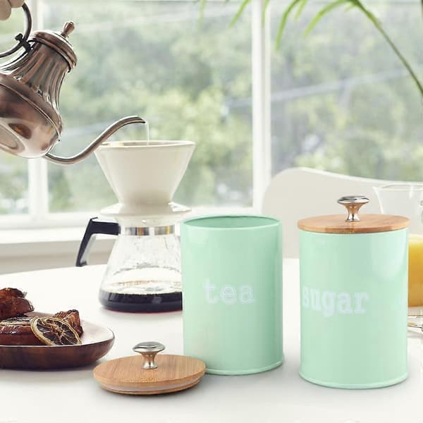3-pack köksbehållare med lufttätt lock för matförvaring, förvara kaffe Blue