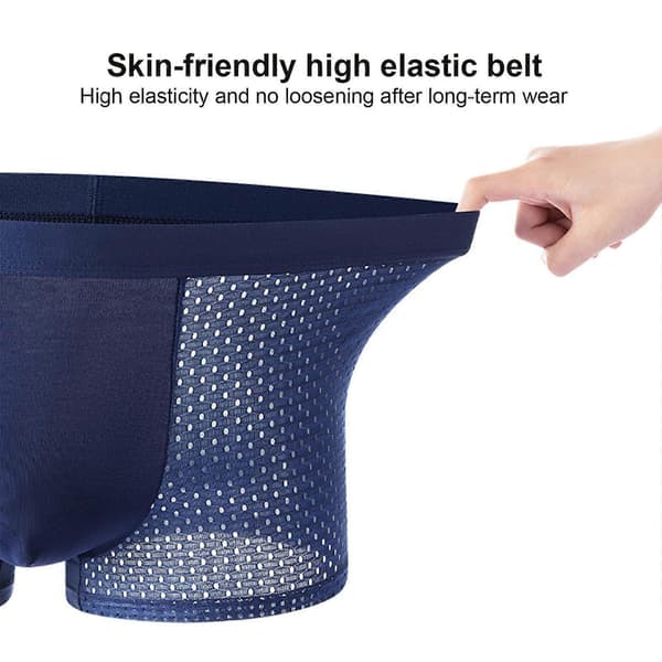 4-pack Bambu Mjuka Underkläder Shorts Herr Sommar Ice Silk Mesh Boxer Briefs .,100% Nya 3XL