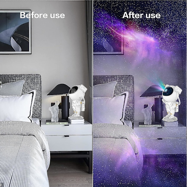 Astronaut Galaxy Projektor Stjärnklar Himmelsnattlampa, Astronaut Stjärnprojektor med Nebulosa, Timer och Fjärrkontroll, Stjärnlampa för Sovrum och Tak