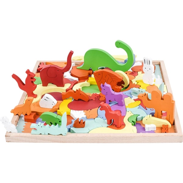 Montessori 3D pedagogiska pussel på en leksak för barn Småbarn Småbarn