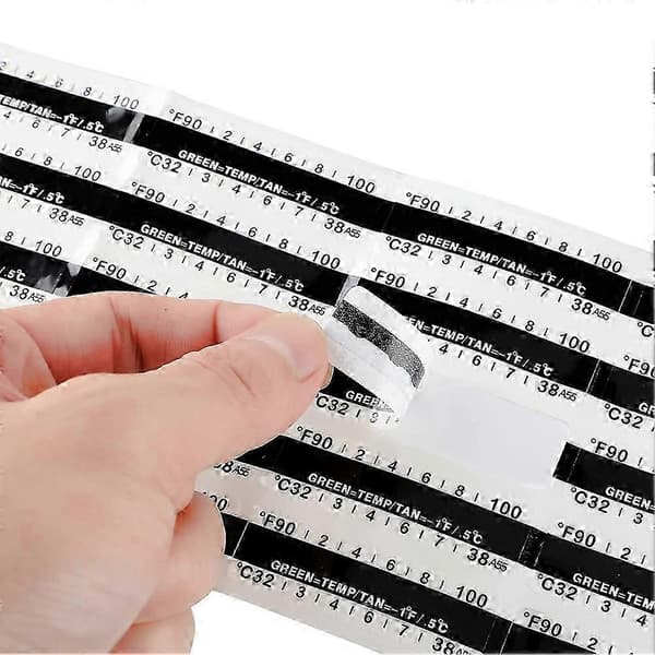 40 Stykker Temperaturstrips Testlim Temperaturstrips 32 til 38 Grader Celsius BlackWhite