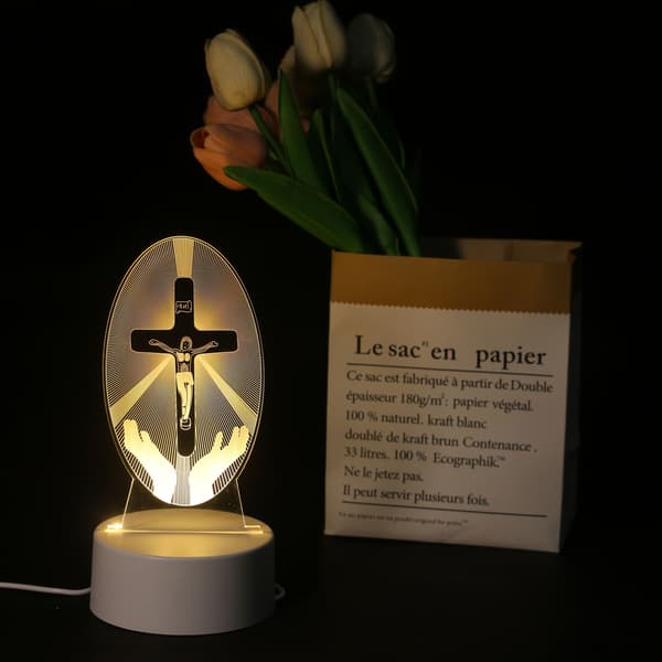 Statue Natlampe, Akrylmaterialepanel White