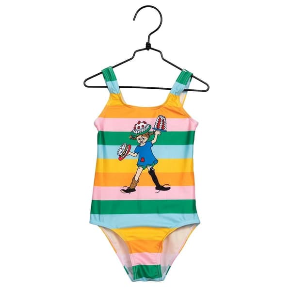 Pippi Pitkätossu Kakku uimapuku vihreä 86/92 Monivärinen MultiColor 86/92