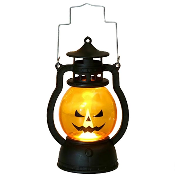 Halloween Græskar LED Lys Lampe Håndholdt Petroleum Pony Lanterne Fest Hjemmeindretning C