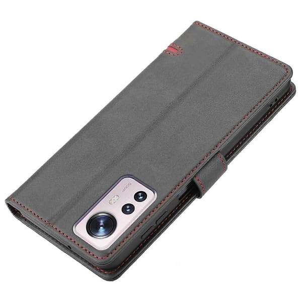 För Xiaomi 12 Classic Plånboksfodral i Läder Black
