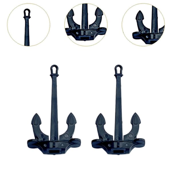 2x RC Båtankere Mini Hall Ankre Simulerings Nautiske Modellkomponenter 2.9cmx5.3cm