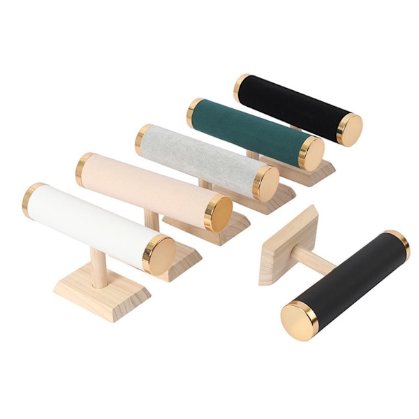 Armbandsdisplayställ Klocka VIT LÄDER LÄDER Vit White leather-leather