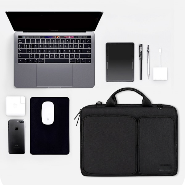 Laptop Sleeve, Notebook Taske, Holdbart Stødsikkert Beskyttelsescover til 15\" 15.6\" HP Asus Acer Dell Lenovo Laptop Notebook Ultrabook (Sort)