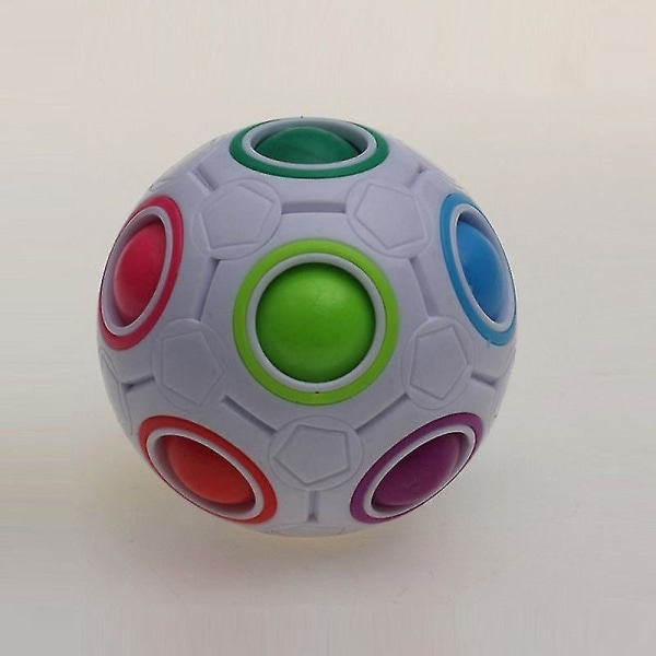 Creative Magic Rainbow Ball Cube Speed ​​Puzzle Ball Leksaker WHITE