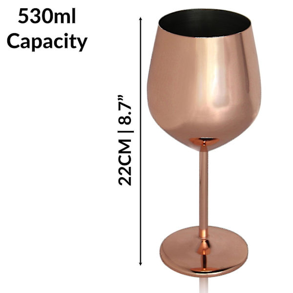 Vinglas med kopparfinish - Set om 2