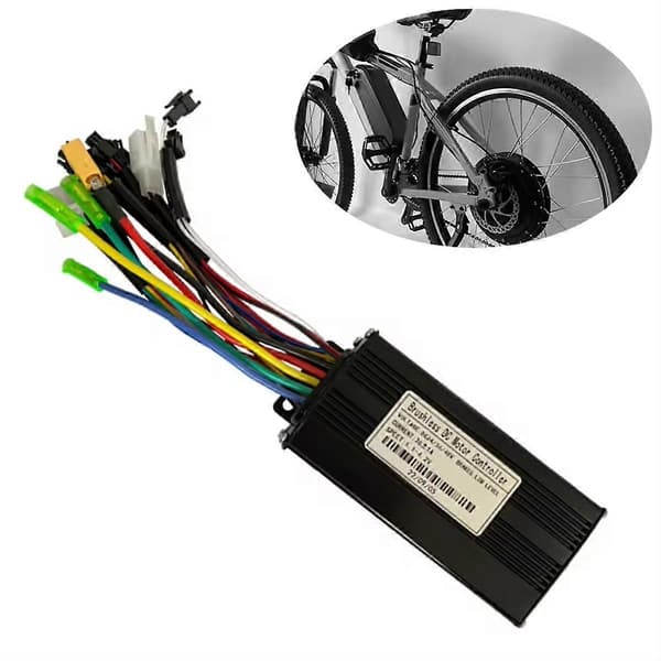 36V 48V 26A 500/750W E-Bike Børsteløs Controller Sm Tre Tilstande Black
