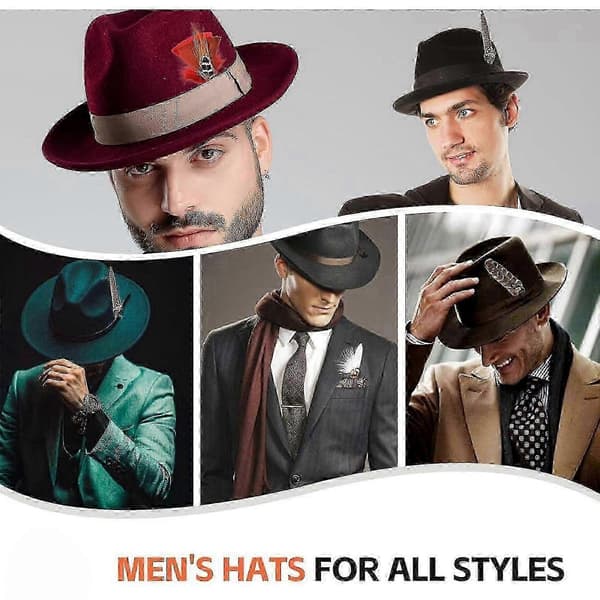 Hattefjer Cowboyhattefjer til Fedora Hatte Kostume Julefrokosthatte Style A