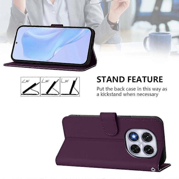 PU-deksel i solid farge for Redmi Note 14 Pro 5G / 14 Pro+ 5G Violet