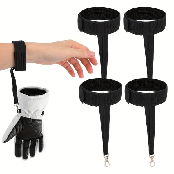 Par Ski Handsker Sikkerhedsseler Elastiske Trækstropper Nøgleringe Holdbare Hænder Fri 2-piece glove leash