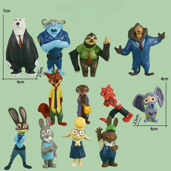 {YM}12 stk. Zootopia Zootropolis Legetøjs Actionfigurer