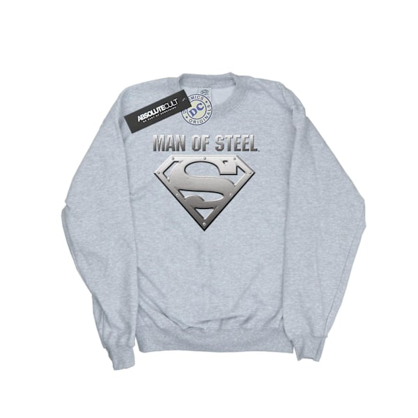 DC Comics Pojkar Superman Man Of Steel Sköld Sweatshirt 12-13 År Sportgrå Sports Grey 12-13 Years