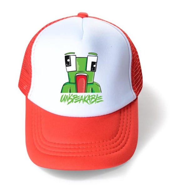 Barn Pojkar Flickor Unspeakables Groda Tryck Meshback Snapback Truckerkeps Red-White
