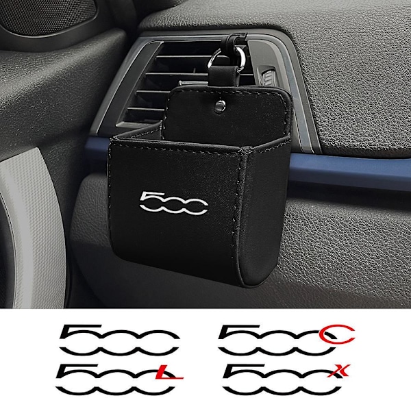 Bil Förvaringsväska Luftventil Instrumentbräda Ordning och Reda Hängande Läder Organizer Box För Fiat 500 500c 500x 500l Abarth 695 Biltillbehör
