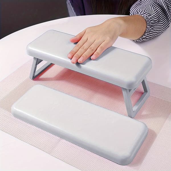 Vikbart Nagelstöd Manikyr Handstöd Kudde Bärbart Upphöjt Armstöd Handledsstöd Grey