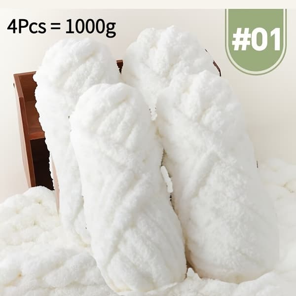 Rolls Ultra-Blødt Fingergarn 100% Polyester Håndstrik Puder Tæpper Halstørklæder 01#