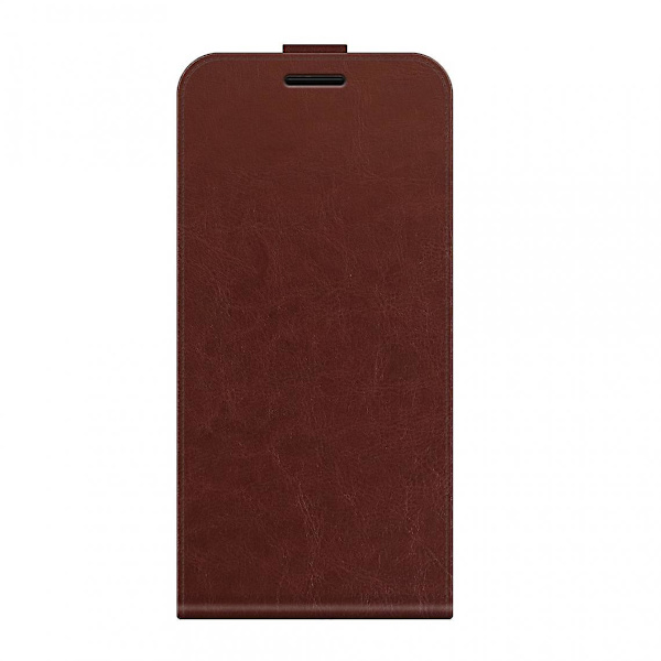 Crazy Horse Textur Vertikalt Flip PU Fodral Med Korthållare Brun För Din Zte Axon 30 Ultra 5g