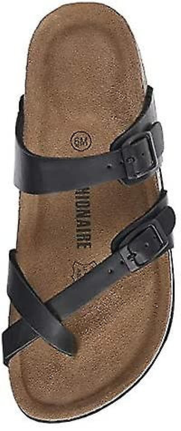 Damtofflor med glidsula, korkfotbädd, justerbara Black 38