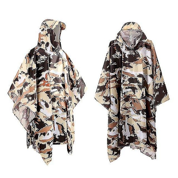 1 Lång Nöd-Regnponcho med Huva, Andningsbar, Lättviktig, Vandring, Ficka, Utomhus, Camping R