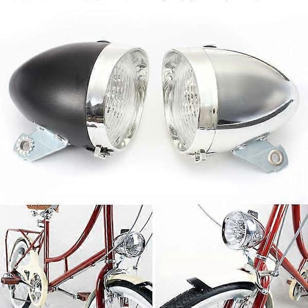 3 LED 2-moduser Sykkel Frontlys Lampe Frontlykt Vintage Lommelykt Hodelykt By Silver