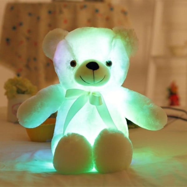 Stor färgglad upplyst nalle Light-up plysch - LED upplyst nallebjörn (rosa)