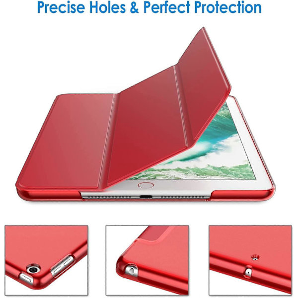 Etui til iPad (9,7 tommer, 2018/2017 model, 6./5. generation), Smart Cover Auto Vågn/Sov Red
