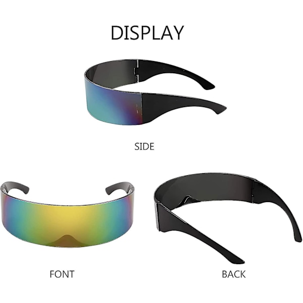 80'er Futuristic Visor Cyber Solbriller Mænd Kvinder Futuristic Punk Style Cosplay