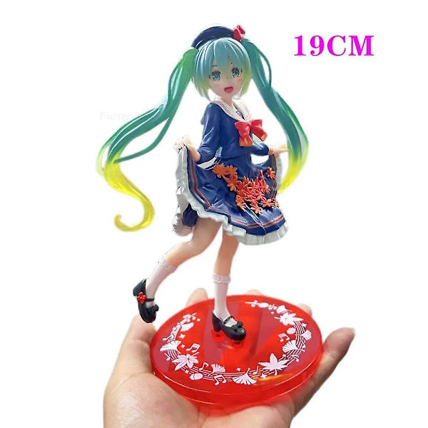 Anime Figur Hatsune Miku i Bröllopsklänning Actionfigurer Kawaii Baddräkt Vocaloid Pvc Samlarobjekt Modellleksaker Flickpresent CY-35