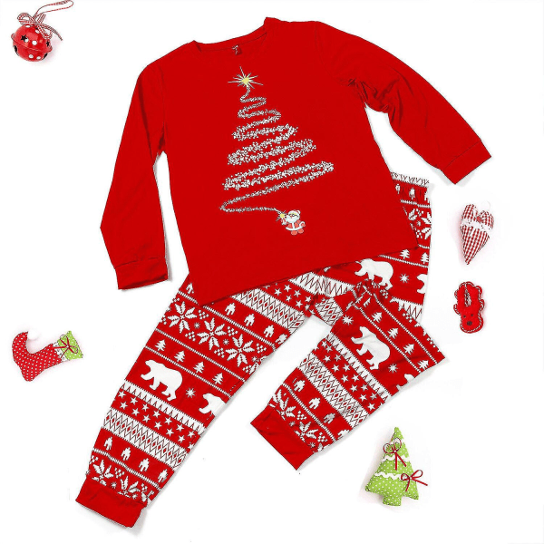 Christmas Pyjamas Set Unisex vuxen Barn Xmas Familj Matchande Casual Nightwear Pjs Mom L