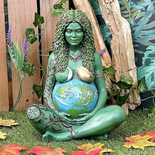 Moder Jord Konststaty Polyresin Figurin Moder Jord Staty 15cm