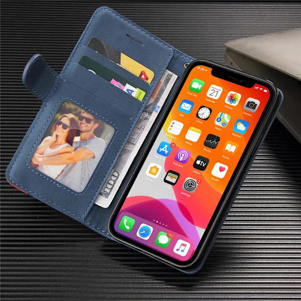 Læder Flip Cover til iPhone 15 Plus, iPhone 15 Plus Telefon Cover til Apple iPhone 15 Plus