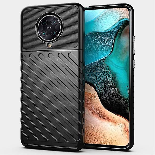 Sort Soft Twill Tekstur TPU Cover til Din Xiaomi Redmi K30 Pro/Poco F2 Pro
