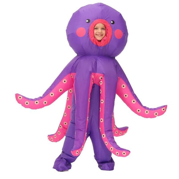 Halloween uppblåsbar bläckfiskdräkt, rolig kostym för barn
